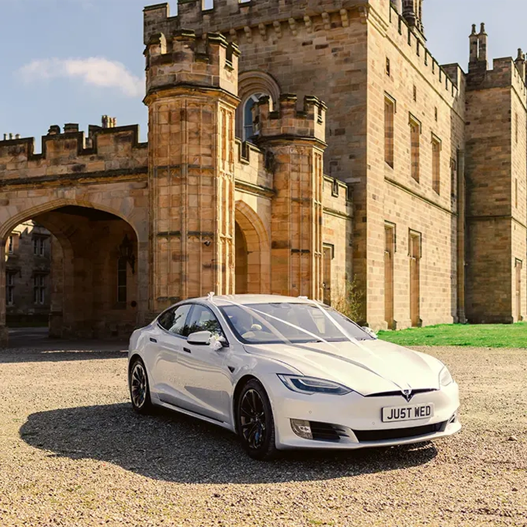 Tesla Model S golden hour